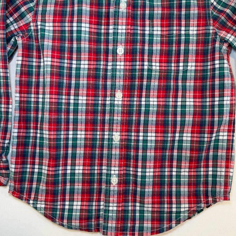 JANIE AND JACK Plaid Cotton Button Down Boys 4 - Picture 6 of 10